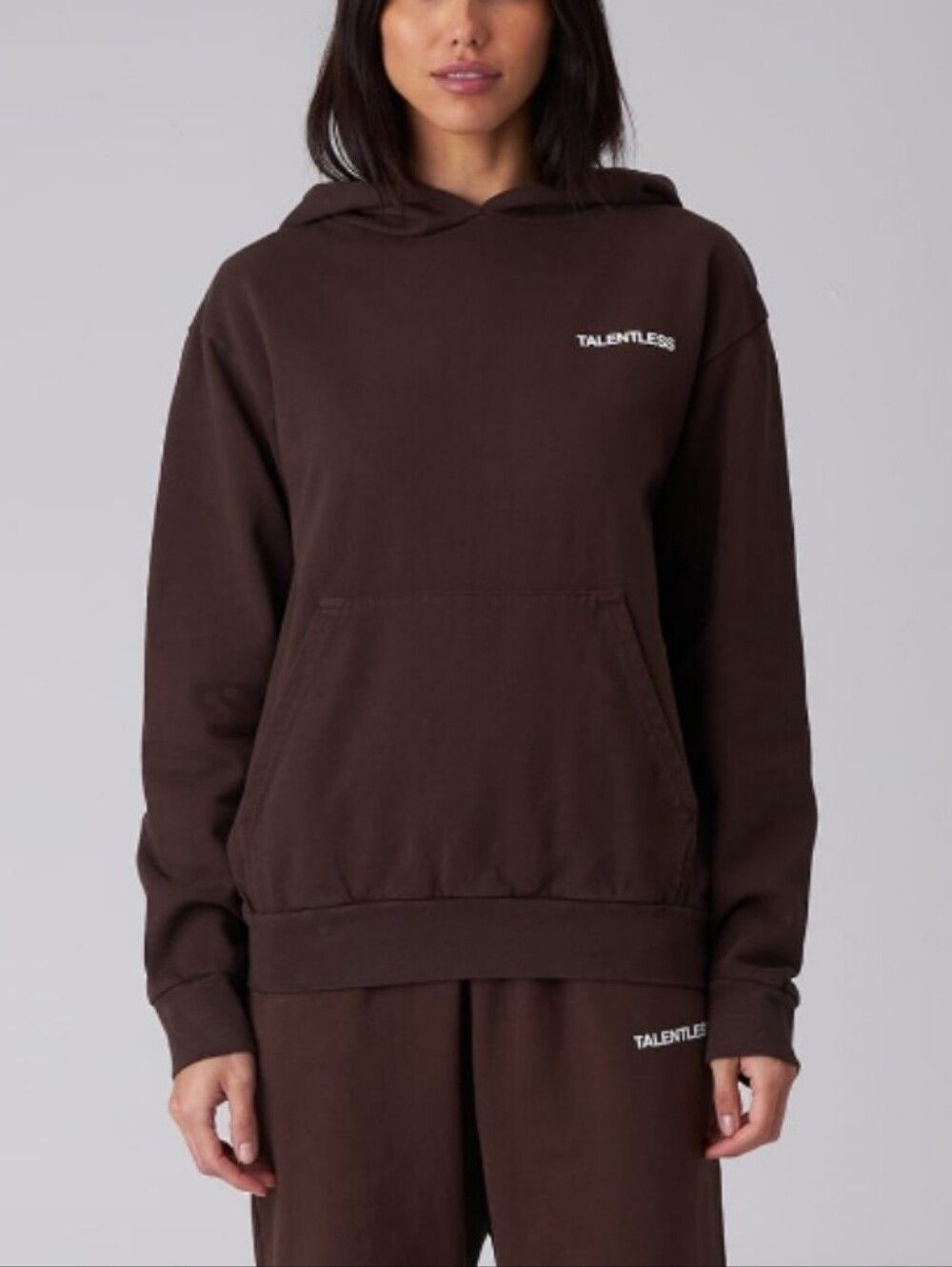 TALENTLESS Lightweight Coco Brown Unisex Hoodie Sweatshirt Streetwear Neutral